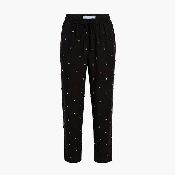 Hill House home Jewel Jammie Pant in Black w/ multicolor Jewels sz XS - Picture 4 of 5